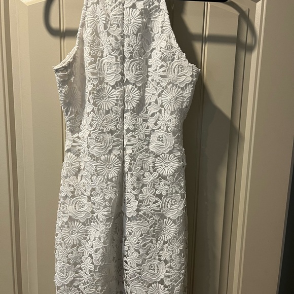 Lulu's White Floral Lace Mini Dress - Picture 2 of 3